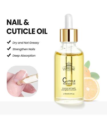 Vitamin Nail Strengthening Cuticle Oil with dropper For Fingernail Or Toenail Nail Strengthener Oil For Damaged And Weak Nails 15ml Orange scent - Buy Online on GoSupps.com