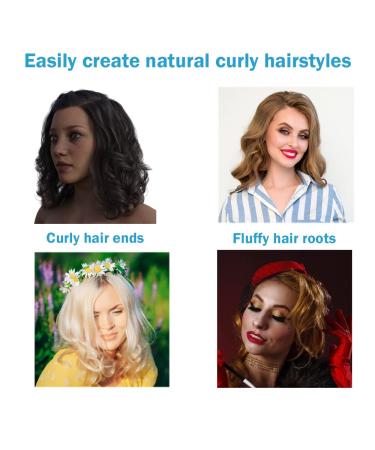 12PCS Heatless Roller Hair Curlers for Bangs - Create Natural Curly Hairstyle - Blue - Buy Online on GoSupps.com