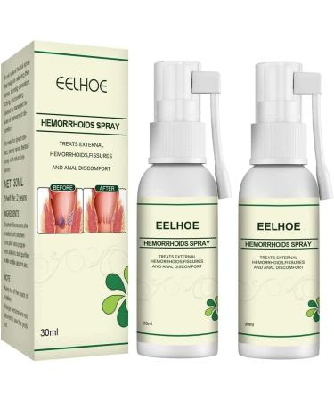 ANRUI 2Pack Eelhoe Hemorrhoids Spray Natural Herbal Hemorrhoids Spray (2PCS