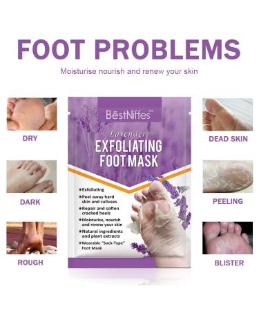 Foot Mask - Natural Exfoliator for Dry Dead Skin, Callus, Rough Heels - Lavender Scent - Men & Women - Buy Online on GoSupps.com