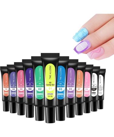 5D Nail Painting Gel 12 Colors 5D Candy Jelly Nail Art Painting Glue Multifunctional Candy Jelly Manicure Glue Set for DIY Styling Carving Xiaoguozi 12pcs - Buy Online on GoSupps.com