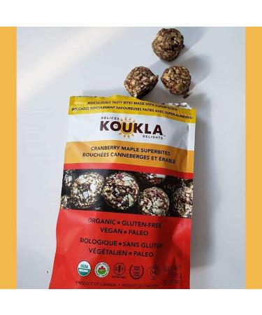 Koukla Delights - Cranberry Maple Coconut Bites Gluten Free Cookies Organic Non GMO Vegan Low Carb Snacks Paleo Snacks (Cranberry Maple 6 Count) - Buy Online on GoSupps.com