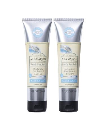 A LA MAISON Fresh Sea Salt Lotion for Dry Skin - Natural Hand and Body Lotion (2 Pack 5 oz Bottle) 5 Fl Oz (Pack of 2)