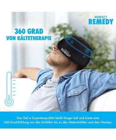 Perfect Remedy Migraine Mask - Heat/Cool Therapy Hat for Headaches & Swollen Eyes | Comfortable & Versatile Black Design - Buy Online on GoSupps.com