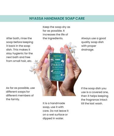 Nyassa Parijat Night Blooming Jasmine Soap - 150gm Handmade with Turmeric & Shea Butter | Paraben Free Cruelty Free Vegetarian - Shop Internationally - Buy Online on GoSupps.com