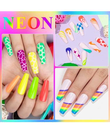 12 Colors Neon Nail Art Gel Liner Set - Fluorescent Gel Polish for Manicure & Nail Art - Buy Online on GoSupps.com