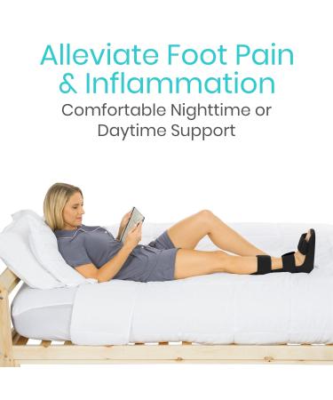Vive Plantar Fasciitis Night Splint + Spike Ball - Orthopedic Leg Brace for Heel Pain Relief - Black/Large - Buy Online on GoSupps.com