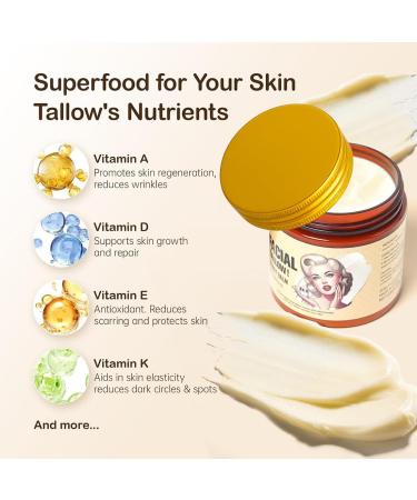  HONGECB Talg organic skincare beef sebum sebum cream beef tallow beef tallow cream beef tallow cream beef balm face and body skincare whipped cream - Buy Online on GoSupps.com