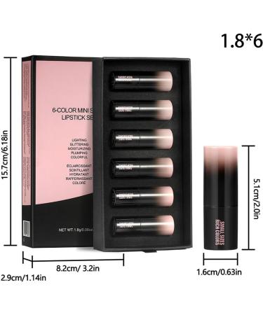 Set of 6 glossy lipsticks for women - Long-lasting lipstick - Waterproof - Lip gloss - Long-lasting matte lipstick for women and girls - Buy Online on GoSupps.com