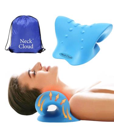 Neck Cloud - Cervical Traction Device, Neck Cloud for Hump, Cervical Neck Traction Device, Neck and Shoulder Relaxer,Neck Stretcher Cervical Traction for Tmj Pain Relief (Blue)