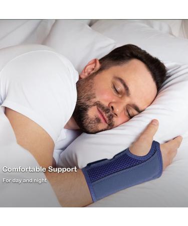 NuCamper Wrist Brace for Carpal Tunnel Pain Relief - Left Hand, Navy Small/Medium - Buy Online on GoSupps.com