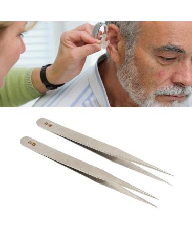 Premium Stainless Steel Tweezers - Precision 2-Part Straight Lace for Hearing Aids & Ingrown Hair - Pointed Needle Precision Tweezers - Buy Online on GoSupps.com