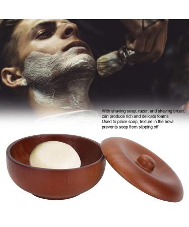 Weikeya Wooden Shaving Brush Bowl - Rubber Shaving Soap Bowl with Cover for Home & Barber Use - Buy Online on GoSupps.com