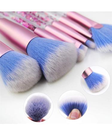 7PCS Glitter Quicksand Makeup Brush Set - Pink Cosmetic Brushes for Foundation Powder Blush & Eyeshadow with Case | International Shipping Available - Buy Online on GoSupps.com