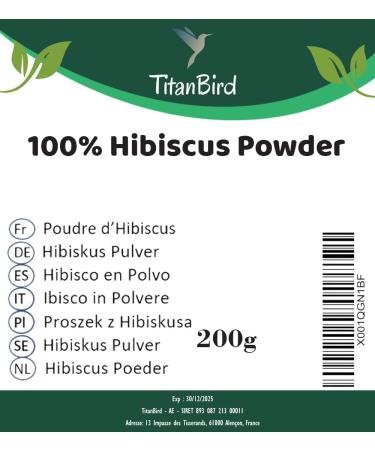  TitanBird 200g Hibiscus Flower Powder | 100% Natural Superior Quality - Buy Online on GoSupps.com