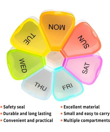 Large Weekly Pill Organizer Travel Box - 7 Day Medication Dispenser - Buy Online on GoSupps.com