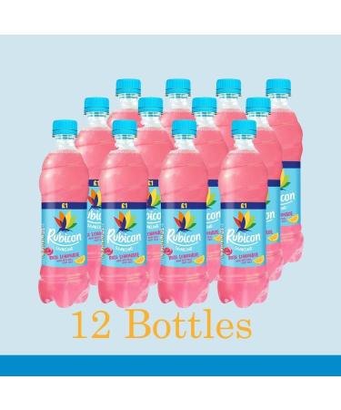 12 x Rubiconn Sparkling Rose Lemonade 500ml - Sparkling Rose Flavoured Juice Drink with Sugar & Sweetener - Buy Online on GoSupps.com