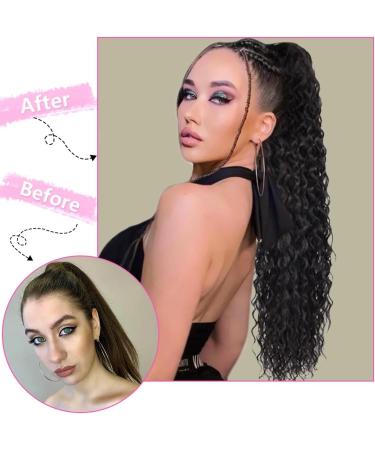 24 Long Curly Drawstring Ponytail Extension in Synthetic Hair - 2# Color - Buy Online on GoSupps.com