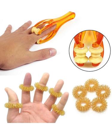 Finger Roller Massager Set with Acupressure Rings for Hand Blood Circulation - Stress Relief Handheld Massage Tools - Buy Online on GoSupps.com