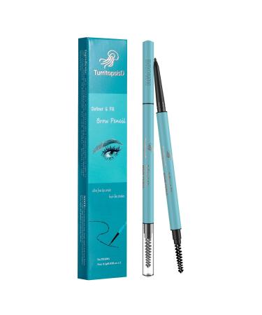 TurritopsisD Eyebrow Pencil Liner 2-Pack Dark Brown | Waterproof Long-Lasting Retractable Eyebrow Makeup with Built-in Brush for Natural Look - Buy Online on GoSupps.com