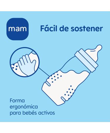 MAM Easy Active Baby Bottle A131 - Ultra Soft Silicone Teat 270ml Sterilizable for Babies 2 Months+ Blue - International Shipping Available - Buy Online on GoSupps.com