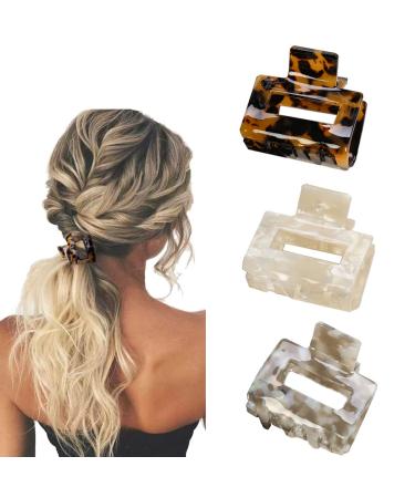 LadayPoa Claw Clip 3 Pcs Nonslip Small Claw Clips Strong Hold Hair Clip Women Hair Claw Clips for Thick Hair