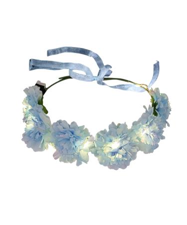 amangul Led Flower Headband Light up Floral Crowns Glowing Flower Crowns Luminous Led Floral Crowns Light Up Headband for Women(Light Orchid)