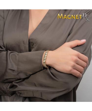 Magnetrx Ultrastarkes Titan Magnet Hard Band for Women | Adjustable Magnetic Titanium Bracelets (Silver & Gold) - Perfect Fit Size Tools - Buy Online on GoSupps.com