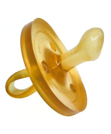 Simply Rubber Pacifiers - Orthodontic - Medium (6-12 mos) - Natural Rubber Pacifier- Soft - BPA-Free - Handcrafted in Italy - 1-Pack