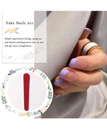 Salliy Square Press on Short Fake Nails Acrylic Full Cover Nails (Purple) - 24Pcs for Women and Girls - Buy Online on GoSupps.com