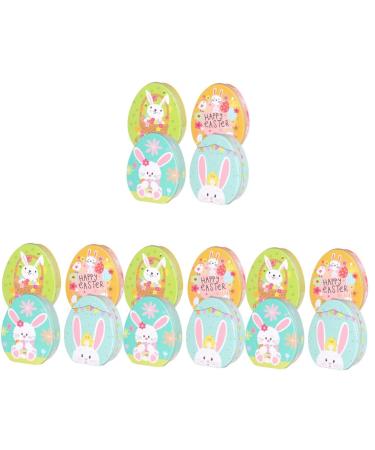 NUOBESTY 16 Pcs Easter Egg Candy Box Kid Decorative Eggs Easter Decor Child Flower Rabbit Cartoon 11xc9cmx4pcs Assorted Colorx4pcs