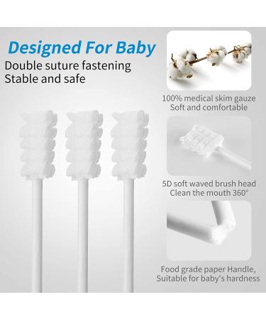60-Pack Baby Tongue Cleaner & Toothbrush - Disposable Mouth Cleaner for Newborns - Soft Gauze Oral Cleaning Stick - Dental Care for 0-36 Month Baby - White, 60 Count - Buy Online on GoSupps.com
