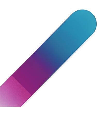 Mont Bleu Colour Crystal Nail File in Black Pouch - Genuine Czech Tempered Glass - Handmade in Czech Republic 1 piece Blue Purple - Buy Online on GoSupps.com
