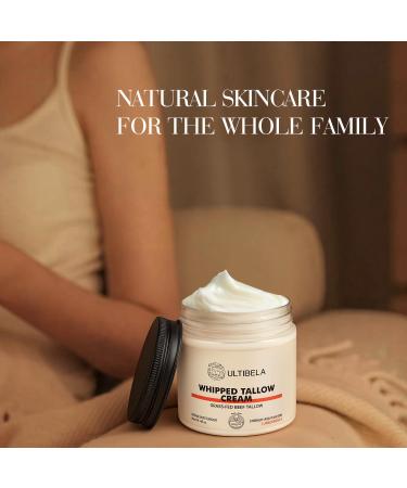 ULTIBELA Beef Tallow for Skin 100% Grass-Fed Whipped Tallow and Honey Balm for Body & Face Natural Body Cream for Dry & Sensitive Skin Care 4OZ (Unscented) - Buy Online on GoSupps.com