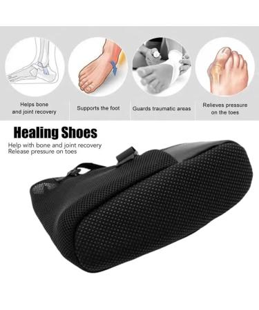 Unisex Offloading Post Op Shoe - Adjustable Lightweight Medical Walking Boot for Broken Foot Fractures & Sprains - Post Surgery Foot Support Left/Right Foot - 1PC Black (Thin) Medium - Buy Online on GoSupps.com