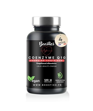 COENZYME Q10-200MG - 100% Ubiquinone - Premium - Pure Q10-100% Vegan - Vegetable Fermentation - Anti-Aging - 120 Capsules - Maximum Absorption - Boosties