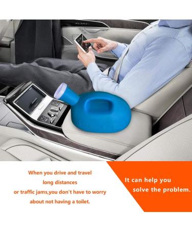 Portable Male Urinal with 2000ml Capacity - Ideal for Hospital, Incontinence, Elderly, Travel, Camping - Blue - Buy Online on GoSupps.com