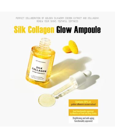SO NATURAL Silk Collagen Glow Ampoule - Anti-Aging Serum for Intense Hydration & Moisture | International Shipping - Buy Online on GoSupps.com