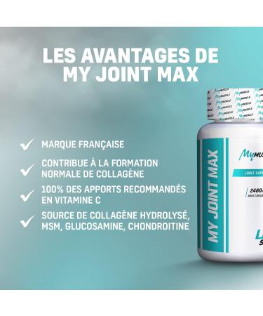 MyMUSCLE - My Joint Max - Joint Complex - Hydrolyzed Collagen + Vitamin C + Glucosamine + Chondroitin Sulfate + MSM - 120 Capsules - Buy Online on GoSupps.com