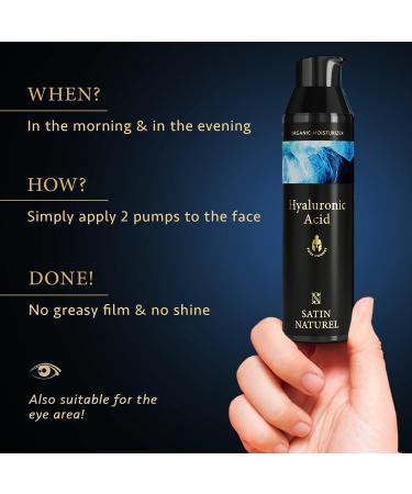 Organic Hyaluronic Acid Face Moisturizer for Men 75ml - Anti Aging & Targeted Skincare with Aloe Vera - Day & Night Cream by Satin Naturel - Buy Online on GoSupps.com