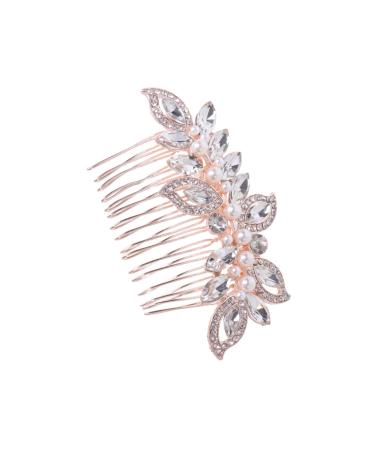 DOITOOL 1pc Silver Rhinestones Rhinestone Crystal Hair Side Comb Headwear Bridal Hair Accessories Bridal Hair Comb Tiara Rhinestone Hair Comb Women's Diamond European and American