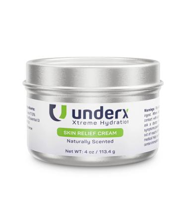 Underx Skin Relief Cream - Care for Sensitive Skin with Zinc Oxide Tea Tree Essential Oil Frankincense & Lavender Oil - Itch Relief Balm for Rash & Itchy Skin Naturally Scented Rash Cream (4OZ)