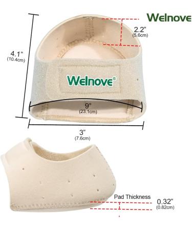 Welnove Heel Protectors - Breathable Heel Cups & Pillows for Pain Relief | Medium Size for Track Plantar Fasciitis & Tendinitis - Ivory (2 Pieces) - Buy Online on GoSupps.com