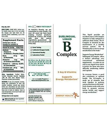 Nature's Bounty Vitamin B Complex Sublingual Liquid 2 oz - Pack of 1 - Buy Online on GoSupps.com