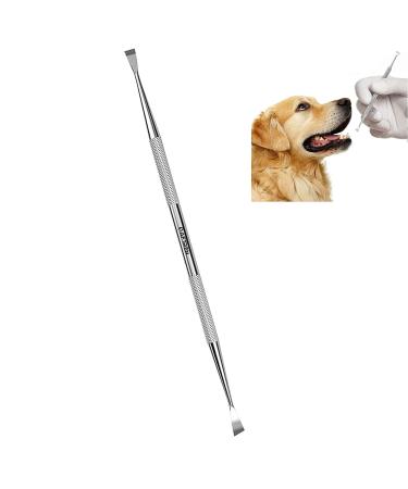 AFTREN Double Headed Tarter scraper Dental Tooth Scaler Plaque Remover (Perfect for Cats and Dogs) Stainless Steel Teeth Cleaning Tool (Silver)