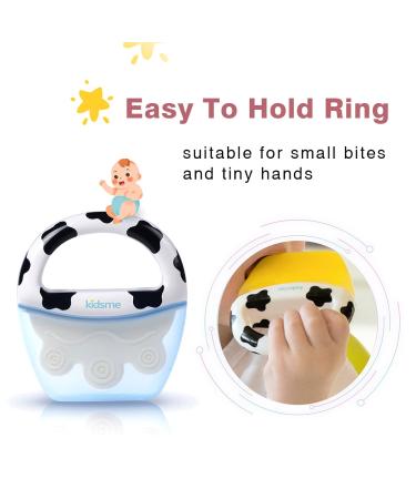 Kidsme Cooling Teething Rings for Babies 0-6 Months - BPA-Free Silicone Baby Teether in Purple - Buy Online on GoSupps.com