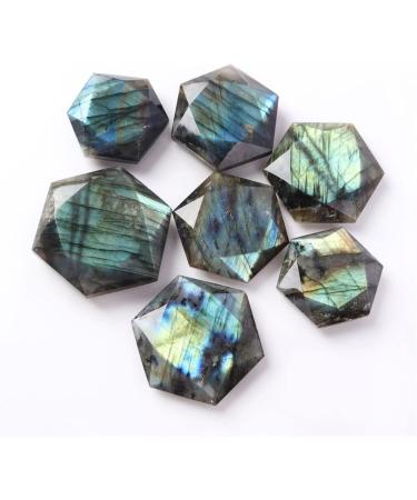 Natural Crystal Rough Natural Stone Flash Labradorite Flat Hexagon Pendant Crystal Glitter Moonstone Women Jewelry Making DIY Necklace - Buy Online on GoSupps.com