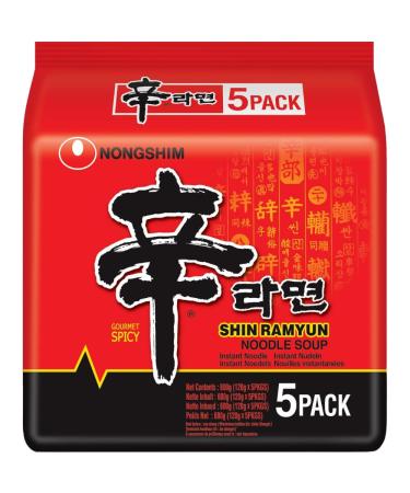 NONGSHIM - Instant Noodles Shin Ramyun - Multipack (5 X 120 GR) Instant Noodles (5-Pack) Shin Ramyun 600 g (1 Pack)
