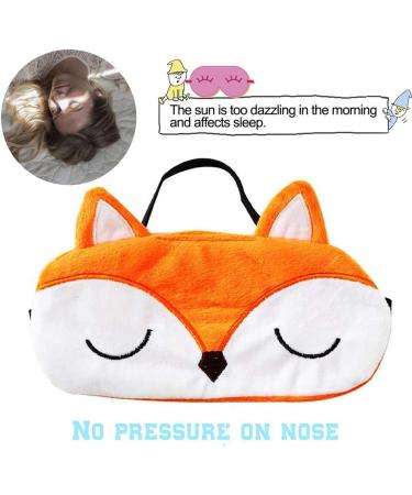 ULIFEMALL Cute Fox Plush Sleep Mask for Kids & Adults - Funny Novelty Animal Eye Cover for Travel & Meditation - Buy Online on GoSupps.com