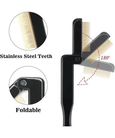GCQQ Folding Metal Eyelash Separator Comb - Fine Lash Comb for Eyelash Lift and Brow Waxing - Buy Online on GoSupps.com